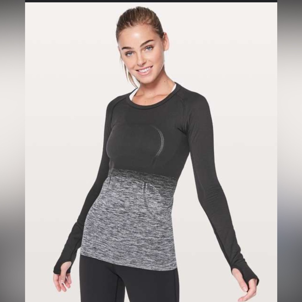 Black and Gray Women's Top Womens Long sleeve ombré 6 Swiftly Tech